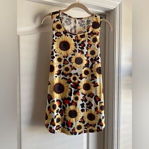 Sunflower Print Sleeveless Top